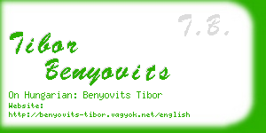 tibor benyovits business card